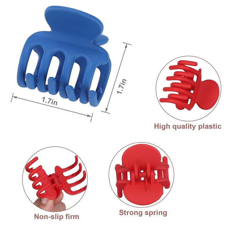 USDNICE 6 Pcs Hair Clips Small Claw Clips for Thin Hair Medium Matte Non-slip Hair Accessories for Women and Girls (Dopamine) - Image 4